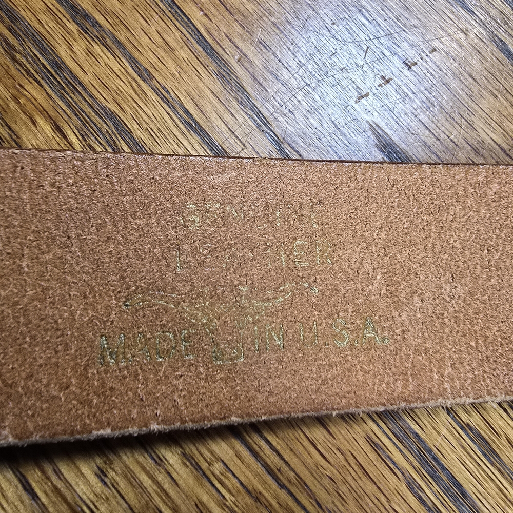 Vintage Western Genuine Leather Tooled Belt Deer Forest Scene Made USA Hunting - Picture 12 of 13